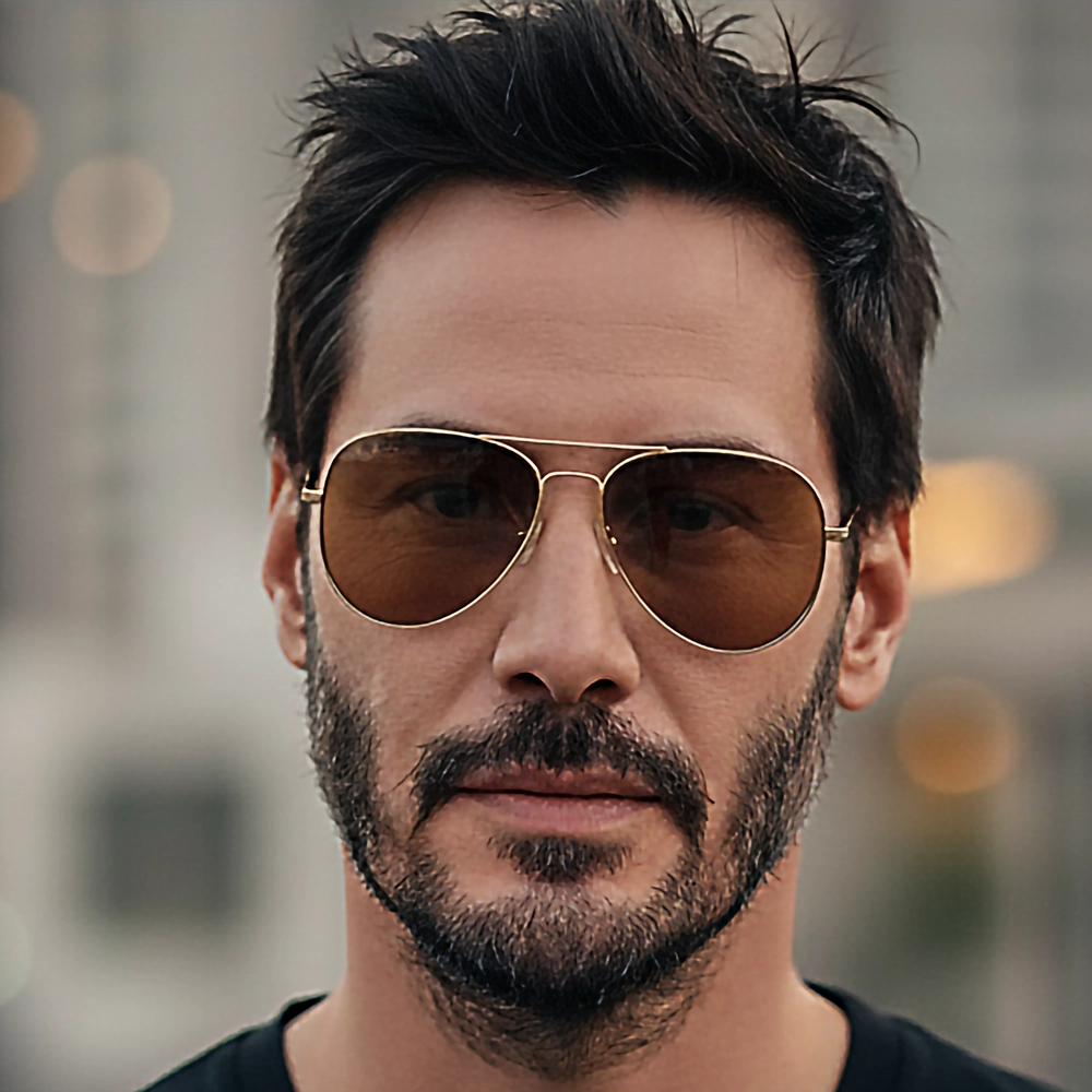 Classic Aviator Golden Metal Frame