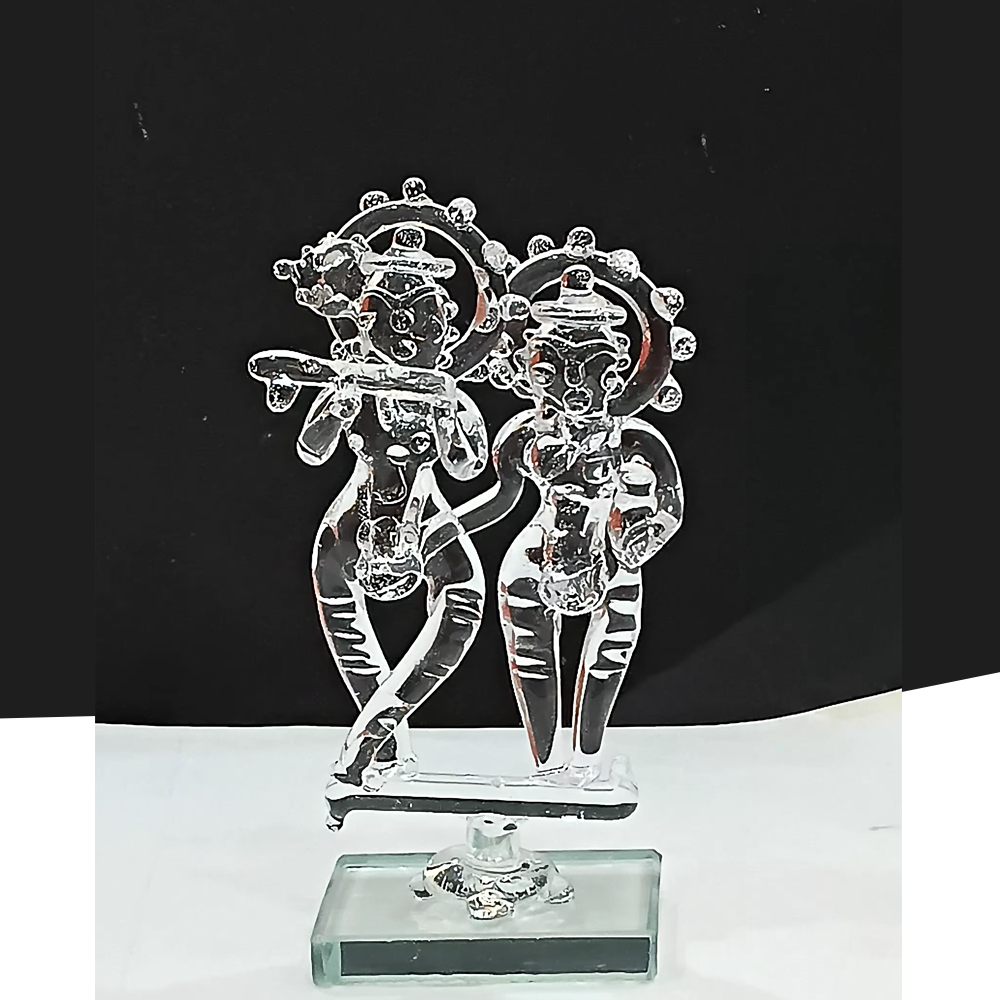Radha Kishan Glass Idol