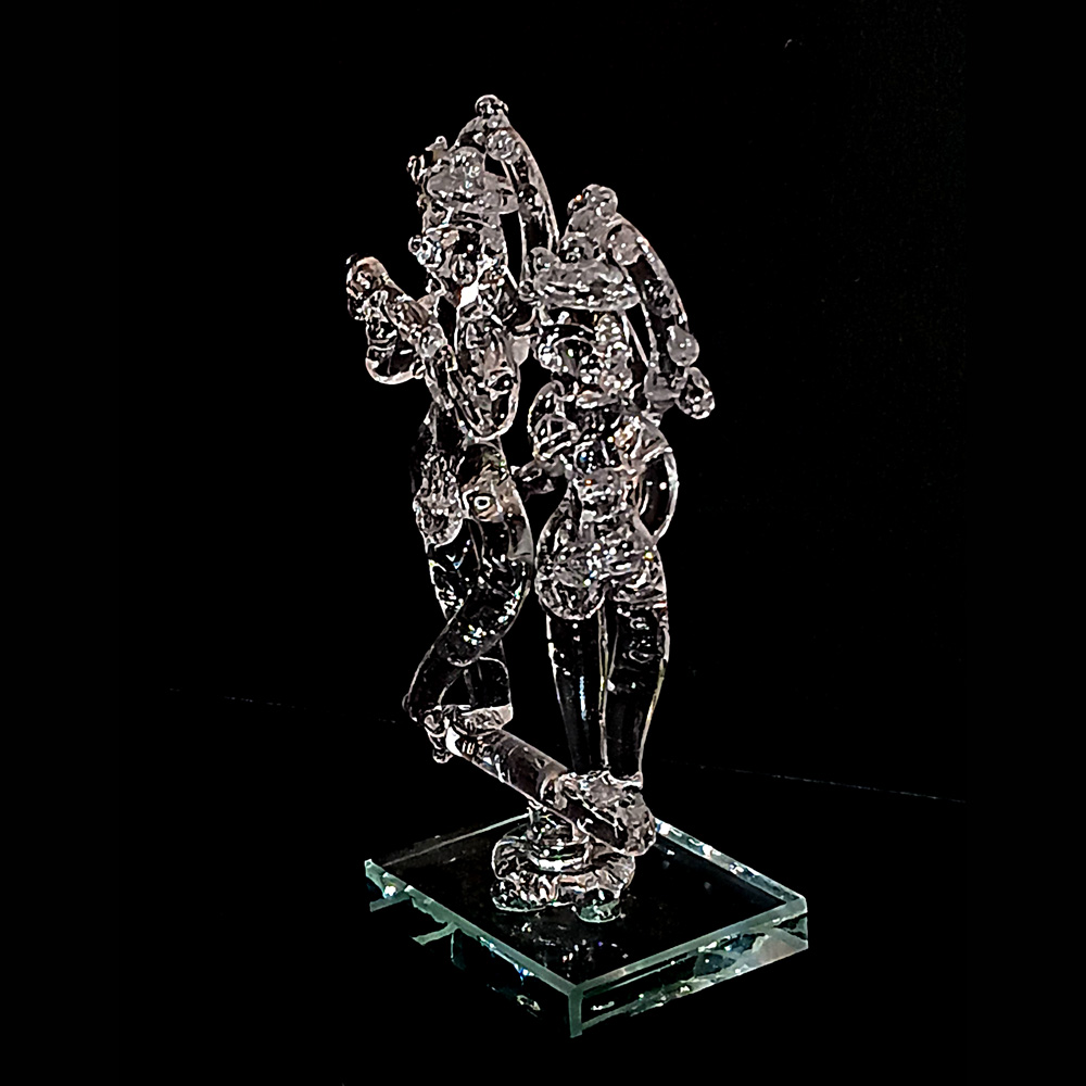 borosilicate glass radha krishna murti for gift
