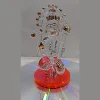 JHB Premium Borosilicate Hanuman Murti in Ashirvad Mudra – Handcrafted Golden Work Glass Bajrangbali Idol