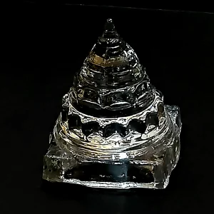 JHB Premium 3D Glass Shri Yantra (Meru Chakra) – Vaastu and Temple Decor Crystal Shree Yantra