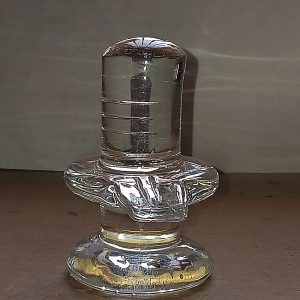 Premium Glass Crystal Clear Shivalingam for Home, Office & Mandir (3.5 Inches)